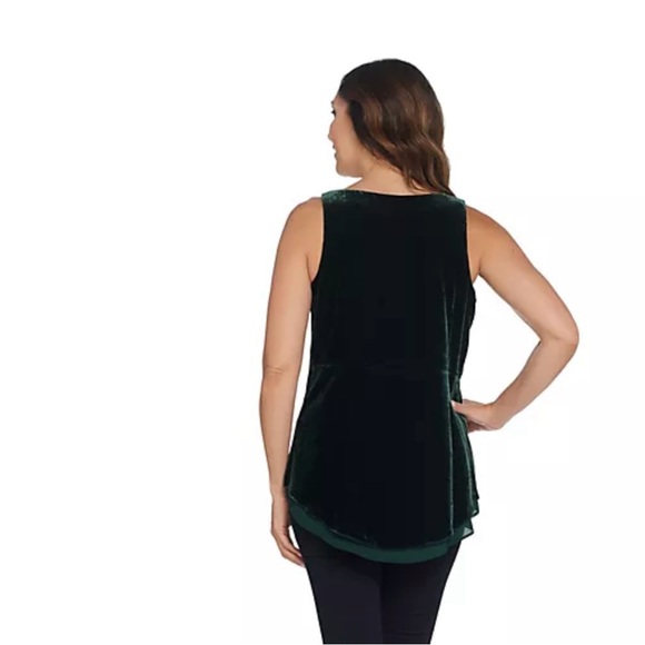 Lisa Rinna Collection Sleeveless Black Velvet Tank Chiffon Lining Side Zipper XL - Picture 4 of 8